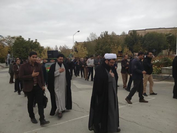 مراسم سوگواری و حرکت دسته عزاداری در دانشگاه آزاد همدان+تصاویر