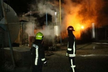 آتش سوزی در کارخانه روغن نهاوند