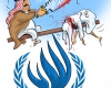 کاریکاتور/رژیم آل‌سعود و شهادت شیخ نمر رهبر شیعیان عربستان